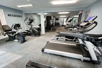 a gym with treadmills and other exercise equipment at Deercross Apartments, Ohio, 45236